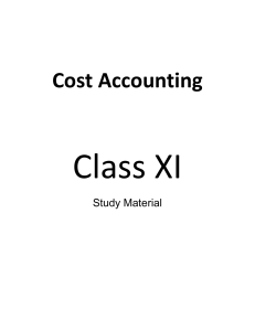 Cost Accounting class XI