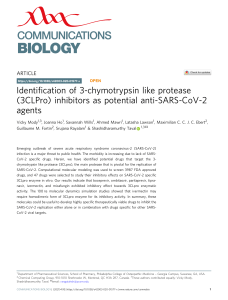 Identification of 3-chymotrypsin like protease (3CLPro) inhibitors as potential anti-SARS-CoV-2 agents