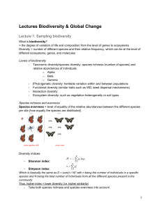 PDF Lectures Biodiversity & Global Change
