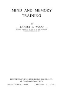 Mind And Memory Training - Ernest E. Wood