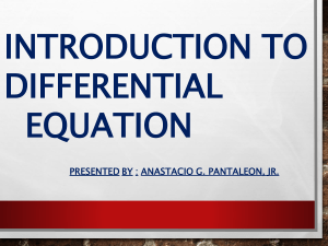 Differential Equations, An Introduction