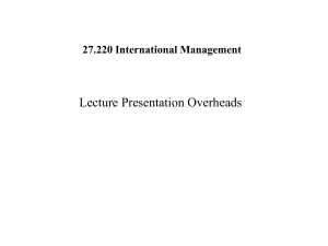 Introduction to international management.