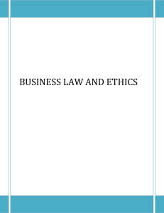 BUSINESS LAW AND ETHICS
