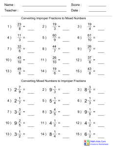  improper fractions