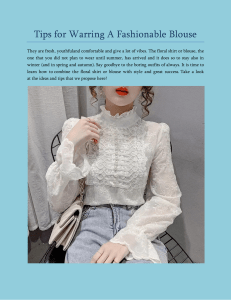 Tips for warring a fashionable blouse
