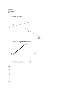 Geometry Units 1 and 2 Study Guide