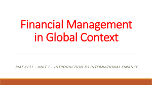 Financial Management in Global Context