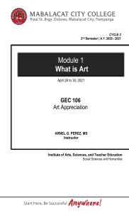 Module 1 in Arts Appreciation
