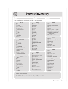 TAYLER NICOLEAU - Interest Inventory
