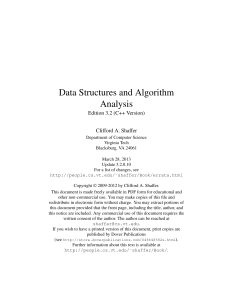 data structures and algorithm analysis in c++ by clifford A.shaffer