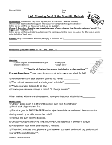 LAB - Chewing Gum Scientific Method