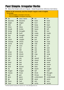 Past irregular verbs chart