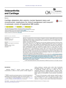 Cartilage adaptation after ACL injury and reconstruction. Implications for clinical management and research. A systematic review of longitudinal MRI studies (Van Ginckel et al 2013)