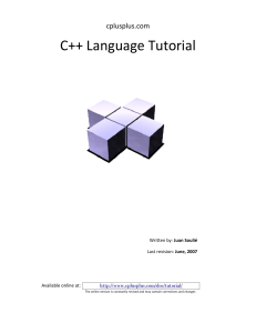 C++ Language Tutorial  (PDF Book)
