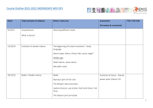 syllabus for dance theory  