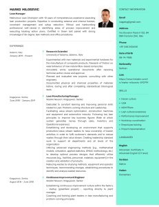 Lean Manager - Resume