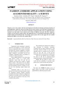 FASHION ANDROID APPLICATION USING AUGMENTED REALITY : A SURVEY