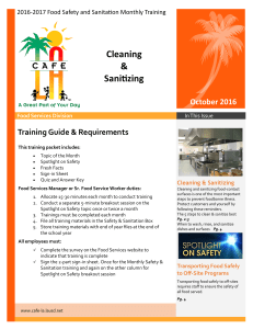 3-October 2016 Cleaning and Sanitizing Training MT 10.5.16