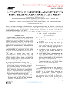 AUTOMATION IN ANESTHESIA ADMINISTRATION USING FIELD PROGRAMMABLE GATE ARRAY
