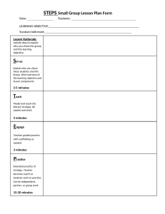 STEPS Small Group Lesson Plan Form