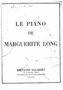 Le Piano de Marguerite Long Sheet Music