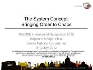The System Concept- Bringing Order to Chaos