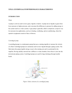 Centrifugal Pump Performance Lab Report