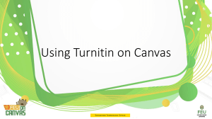 Using Turnitin on Canvas