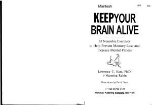 Keep Your Brain Alive 83 Neurobic Exercises to Help Prevent Memory Loss and Increase Mental Fitness