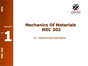 MEC 302 Mechanics of Materials  - 01