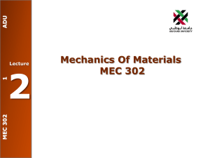 MEC 302 Mechanics of Materials  - 02-Part 1