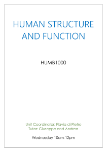 Human Structure and Function - Human Biology Unit