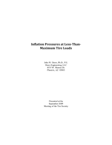 Tire Inflation Pressure at Less-Than-Maximum Loads