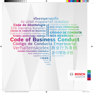 Bosch code of business conduct from Bosch's official website