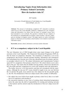 Informatics in Primary School Curricula: Teacher Training