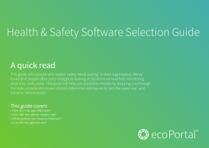 Health and Safety Software Selection Guide - ecoPortal