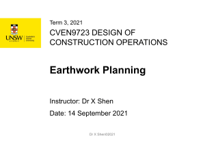 Lecture 1 - Earthwork Planning