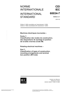 IEC 60034-7 (IM CODE - TYPES OF CONST N, ARRANGEMENTS   TERMINAL BOX)