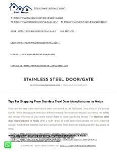 Buy Stainless Steel Main Gate in Noida From Badri Decor