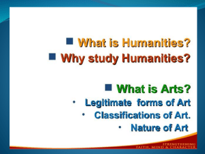 Significant Concepts and General Overview of the Humanities