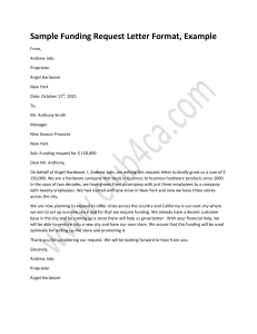 Funding Request Letter Format