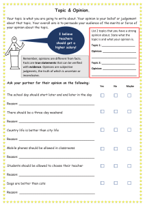 Two Worksheets to Introduce Topic Opinion Audience Purpose for Writing