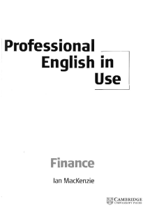 Cambridge - Professional English in Use - Finance [EnglishOnlineClub.com]