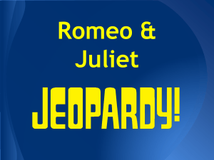 Romeo & Juliet Review Jeopardy