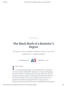 Black Mark of a Bachelor’s Degree › American Greatness