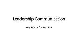 Leadership Communication Workshop