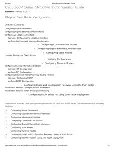 Cisco 800M ISR Router Configuration Guide