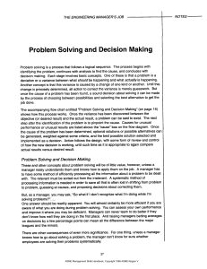 Problem solving and decision
