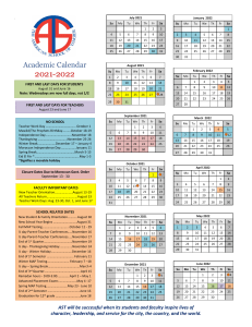 Calendar 2021-2022 Revised 16Sept21