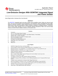 Low-Emission Designs with ISOW7841 Isolator